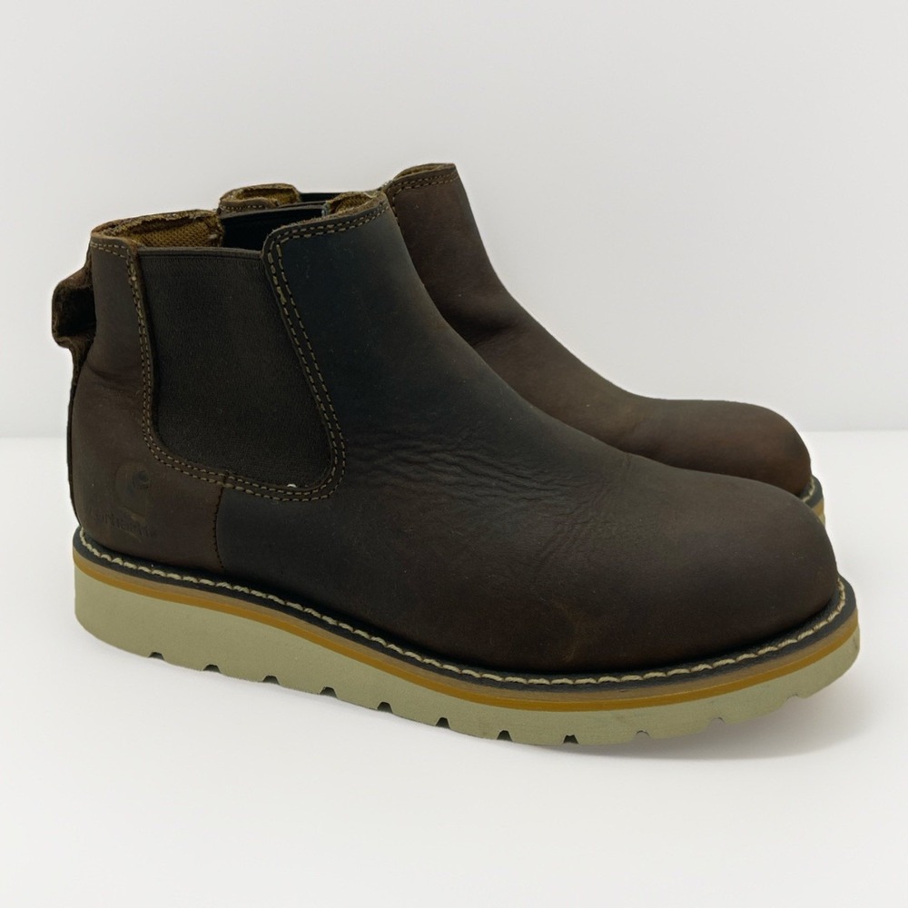 Carhartt Chelsea Work Boot Women's 8 5" FW5025-W Wedge Sole Soft Toe  Brown